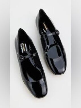 Larroude Blair Ballet Flats, Black Patent Size 9.5